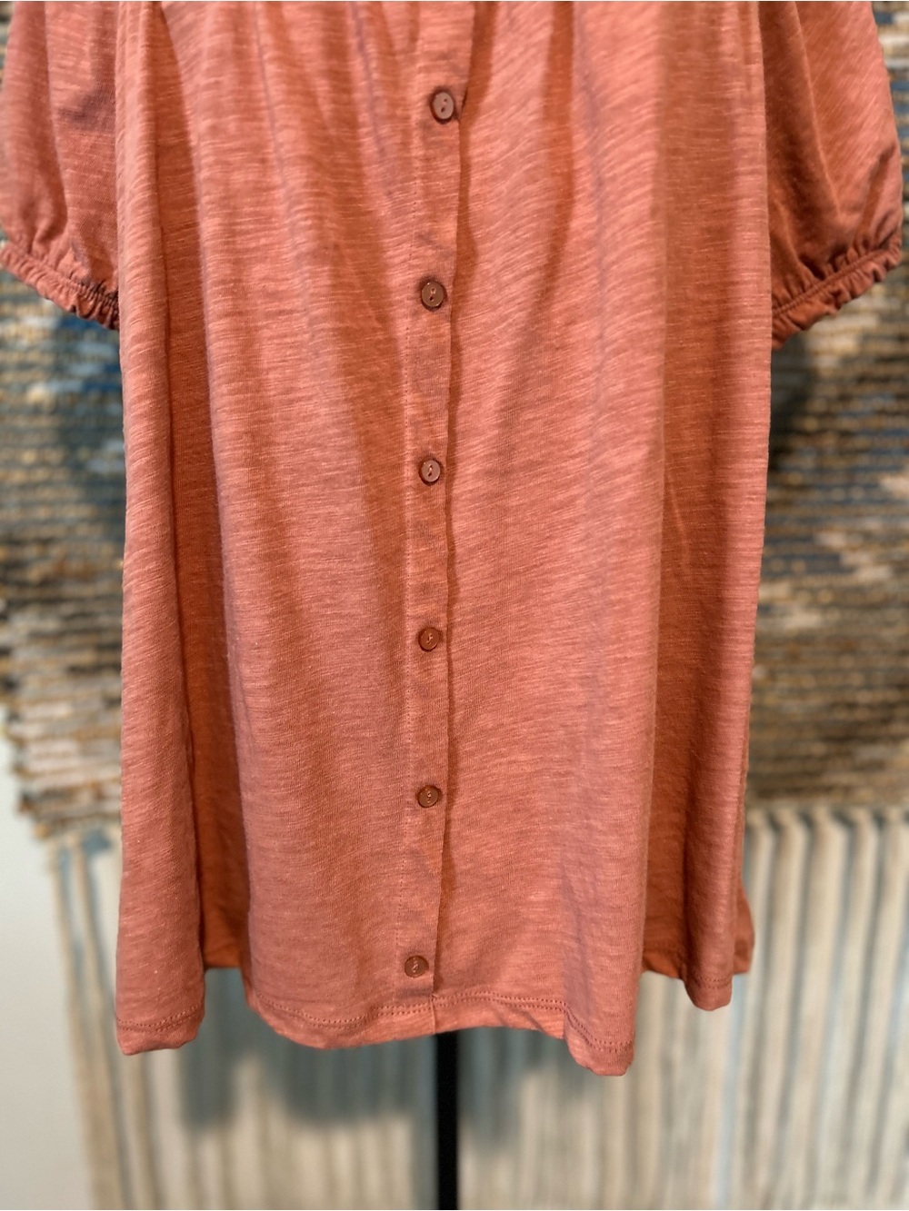 SO Rust Button-Front Off-Shoulder Top - Picture 3 of 7
